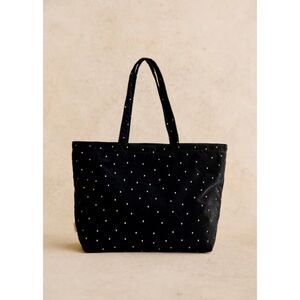 SEZANE Tote bag - Black / Gold Embroidered Polka Dots - Sézane NWT